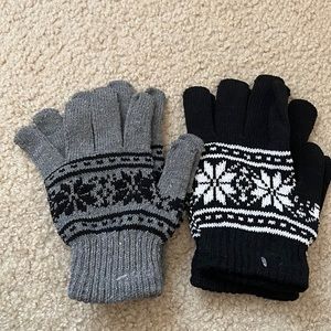 Winter knit gloves 2 pairs set new